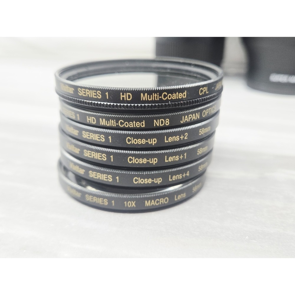 Vivitar Series 1 58mm Filter Kit UV CPL FLD‎ + Close-Up Macro Set +1 +2 +4 +10